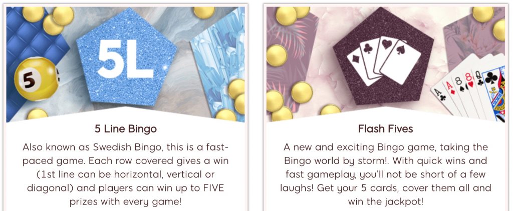 5l and Flash Fives at 888ladies bingo