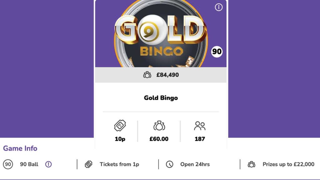 Gold Bingo - 90 Ball Room